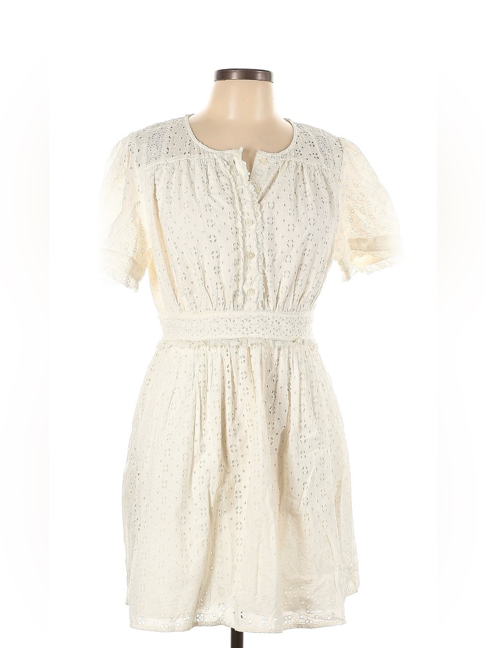 J.Crew ivory Eyelet Short Sleeve Summer Dress
